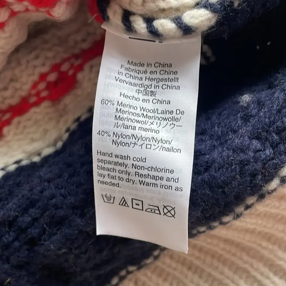 J.Crew Gabby Stripe Cable Knit Wool Tunic Sweater